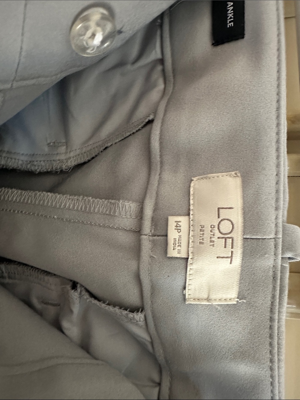 LOFT light Gray Tailored Ankle Pants - Picture 2 of 5